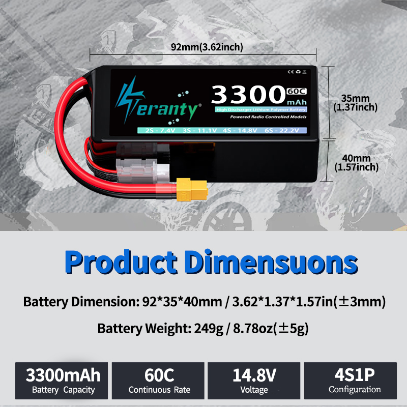 TERANTY 4S 3300mAh リポバッテリー 14. - Drone Battery Plate のレビューと価格